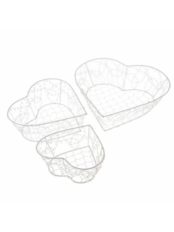 Casa de Engel Kovinski košara - srce - komplet 3 kosi, 0/36