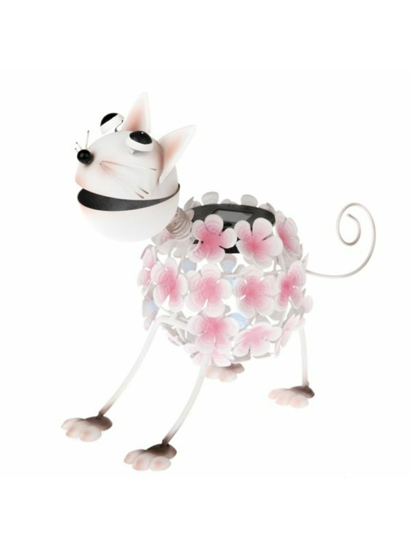 Casa de Engel Kovinska vrtna dekoracija s sončno LED diodo - mačka, 0/8