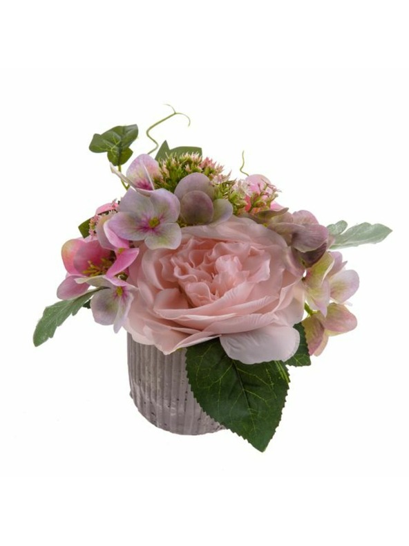 Casa de Engel Umetne rože v keramičnem lončku, rožnata, 6/36