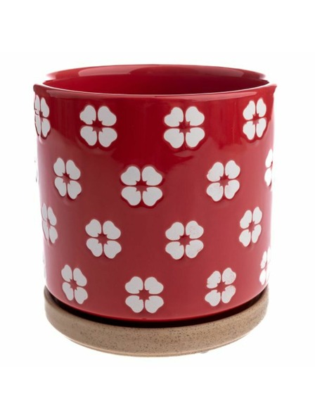 Casa de Engel Keramični lonec z lončkom, rdeč, 0/12