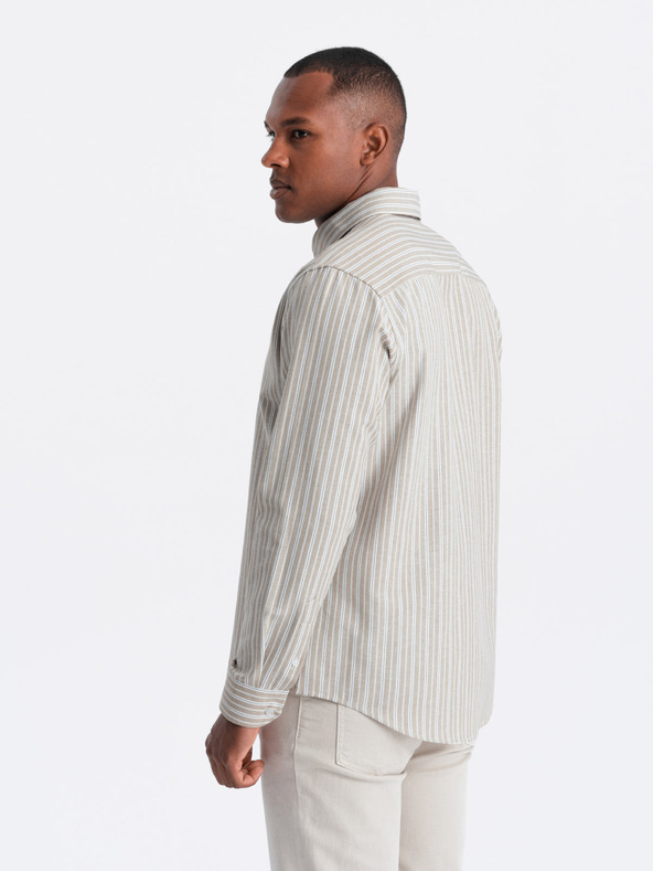 Ombre Clothing Moška bombažna srajca REGULAR FIT s finimi črtami Ombre Clothing