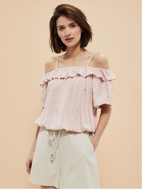 Moodo Svetlo roza ženska vzorčasta bluza Moodo