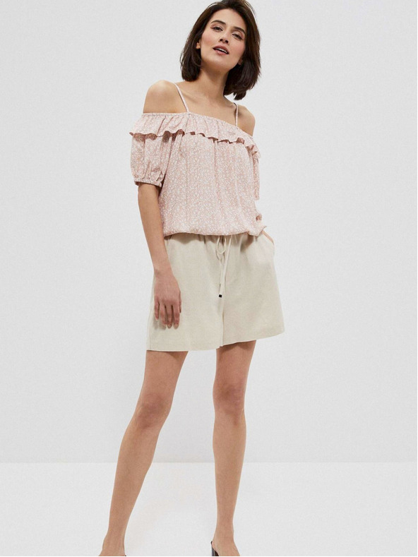 Moodo Svetlo roza ženska vzorčasta bluza Moodo