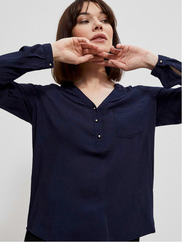 Moodo Temno modra ženska srajca Moodo