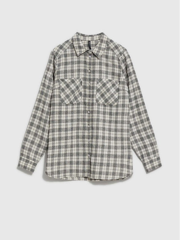 Moodo Črno-bela ženska karirasta srajca Moodo