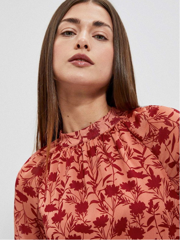 Moodo Vino-oranžna ženska cvetlična bluza Moodo