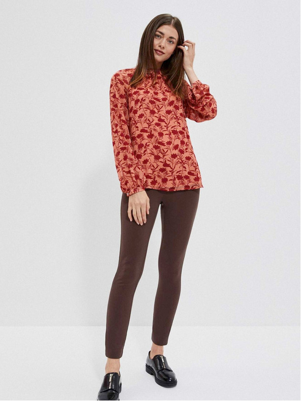 Moodo Vino-oranžna ženska cvetlična bluza Moodo
