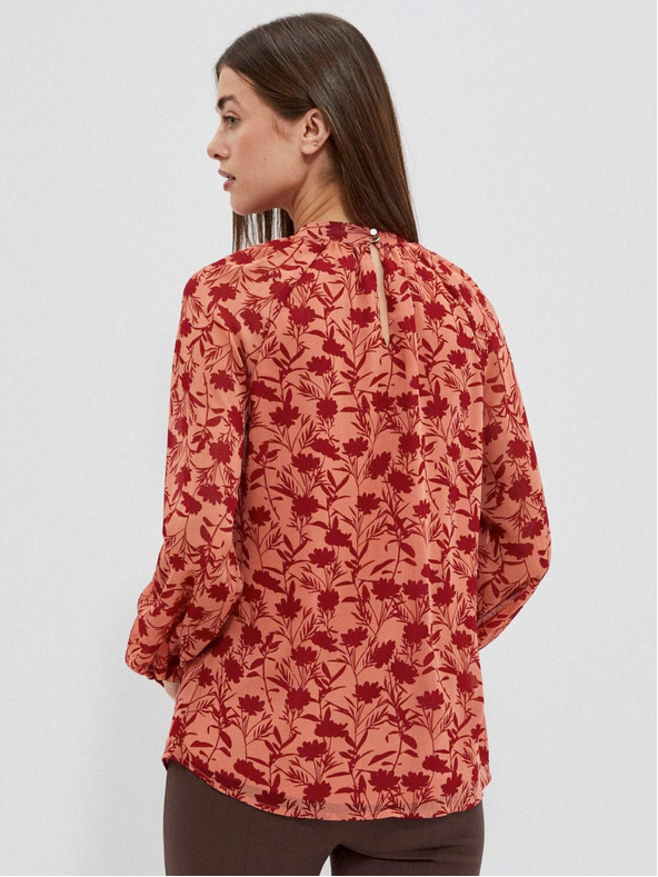 Moodo Vino-oranžna ženska cvetlična bluza Moodo
