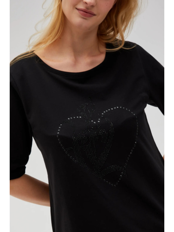 Moodo Žensko črno majico Moodo