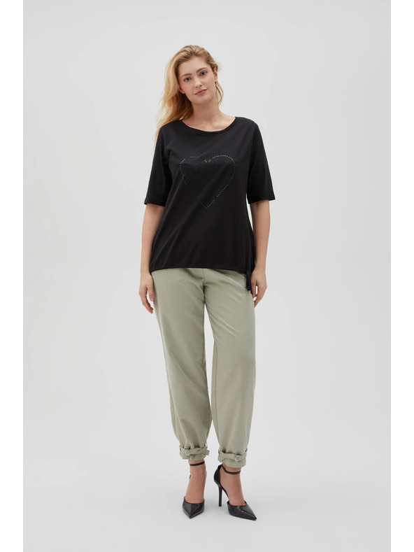 Moodo Žensko črno majico Moodo