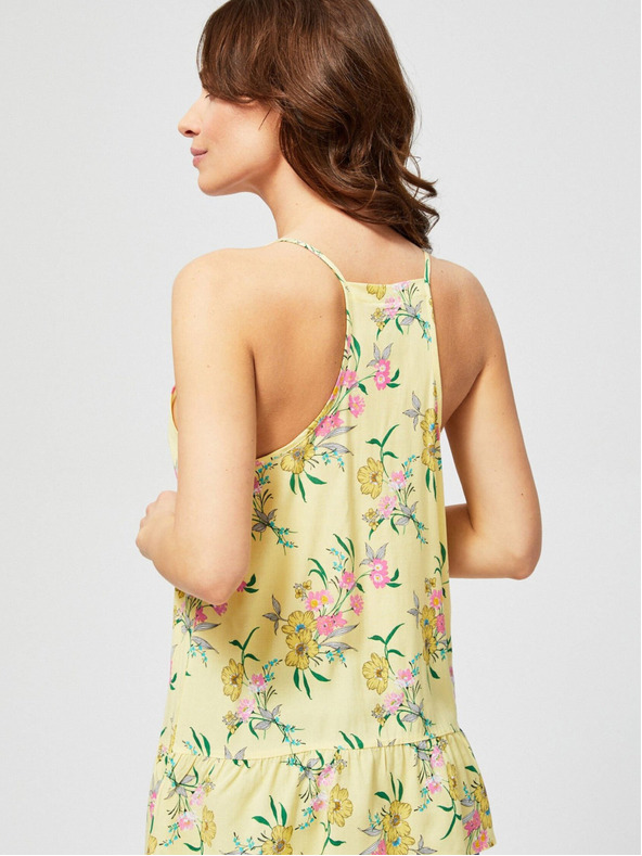 Moodo Rumena ženska majica s cvetjem Moodo