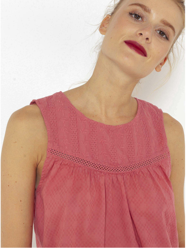 CAMAIEU Rožnata karirasta majica CAMAIEU