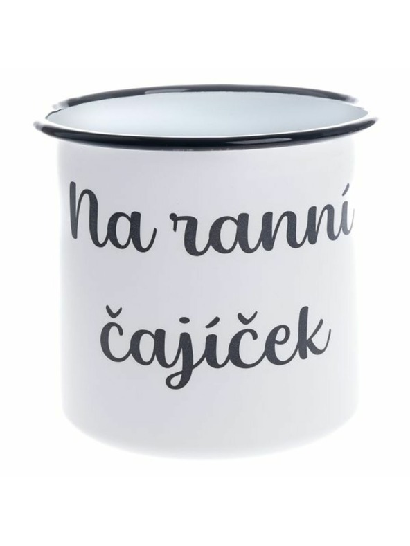 Casa de Engel Emajliran dekorativen skodelica "Za jutrnji čaj", 1000ml, 0/36