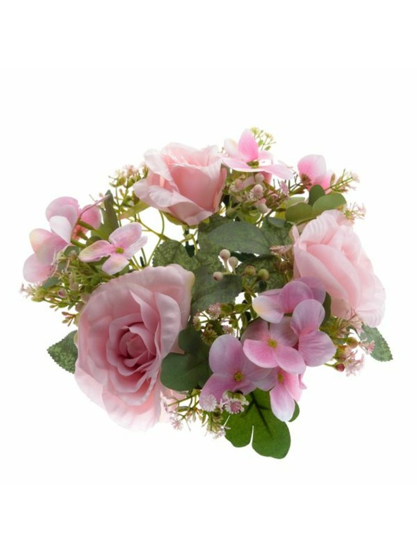 Casa de Engel Umetni venec - vrtnice in hortenzije, svetlo roza, 24/120
