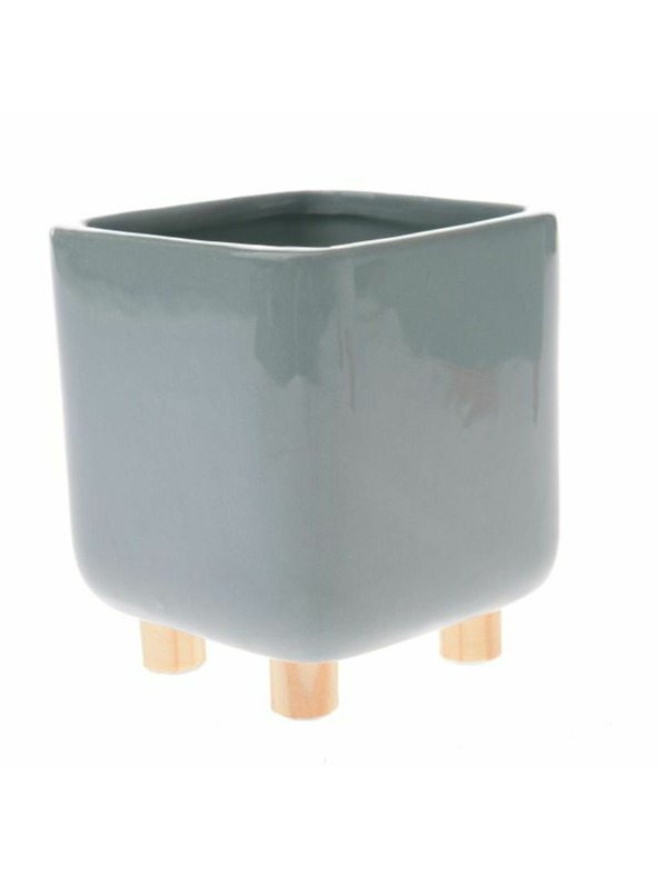 Casa de Engel Keramični pokrov za lonec z lesenimi nogicami, svetlo zelen, 0/24