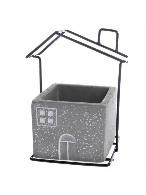 Casa de Engel Betonski lonec za rože s kovinsko hišico, 0/24