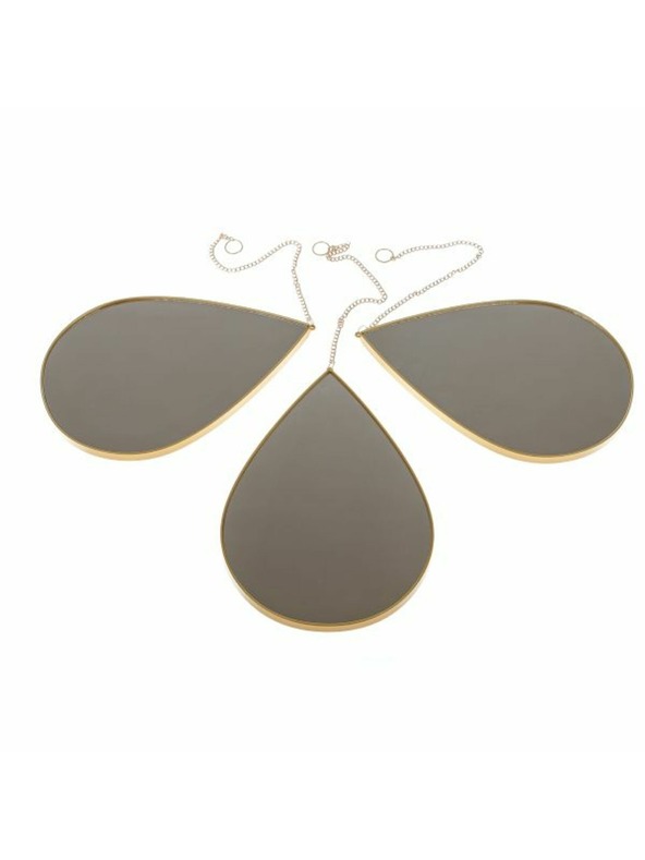 Casa de Engel Plastično stensko ogledalo - kapljice - komplet 3 kosi, 0/24