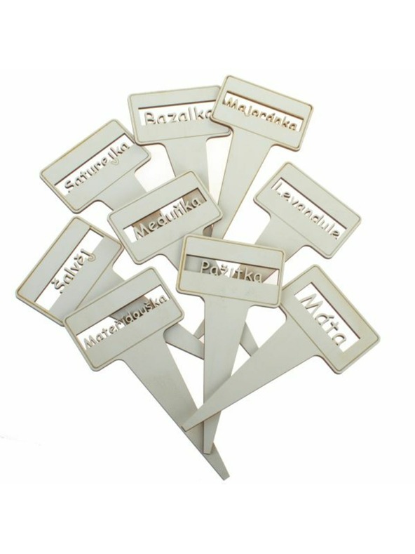 Casa de Engel Komplet 9 lesenih označevalnikov - zelišča (CZ), 0/25