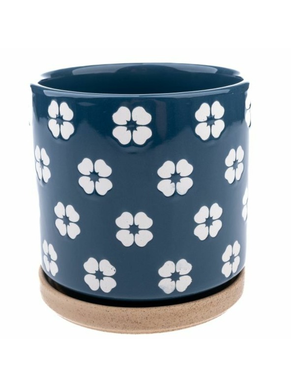 Casa de Engel Keramični lonec z lončkom, moder, 0/12