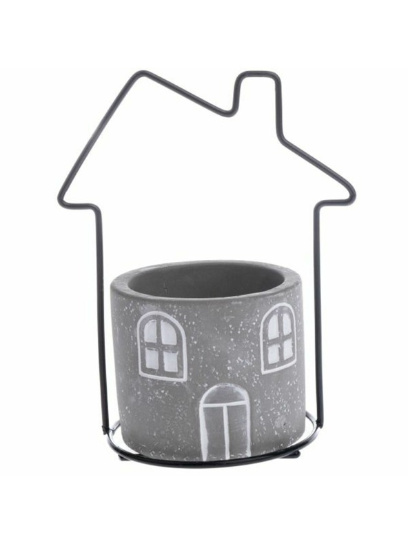 Casa de Engel Betonski lonec za rože s kovinsko hišico, 0/24