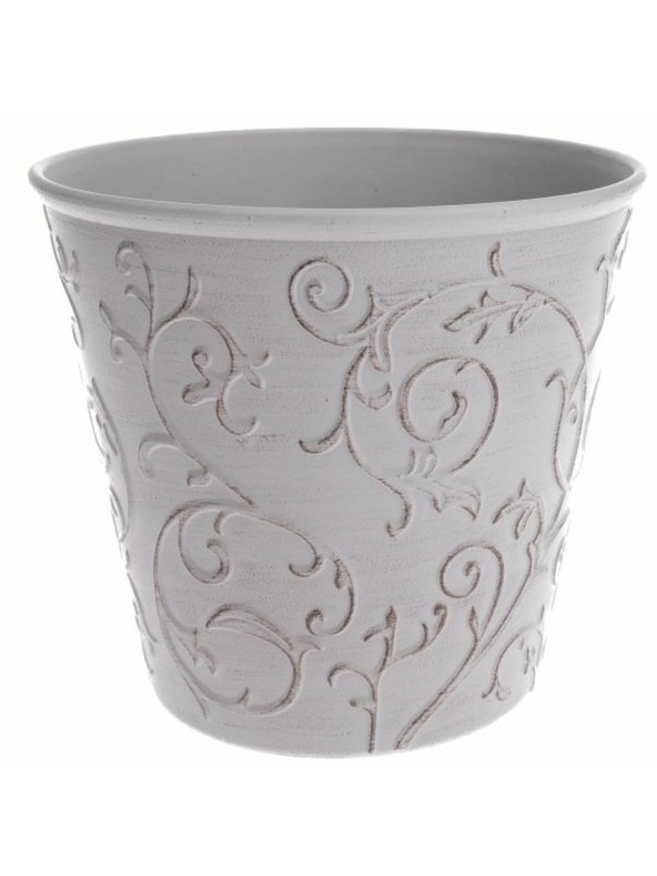 Casa de Engel Pokrov za lončke - Eko plastika, bel cvetlični, 0/48