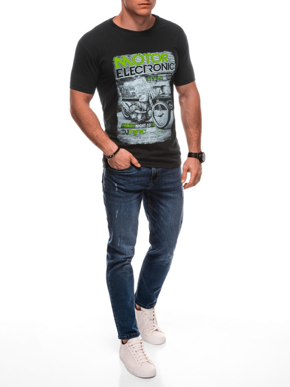 Edoti Moška majica s tiskom 1982S - temno modra OTHER