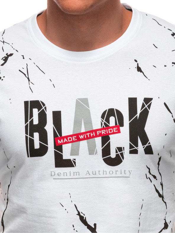 Edoti Moška majica s tiskom S2028 - bela OTHER