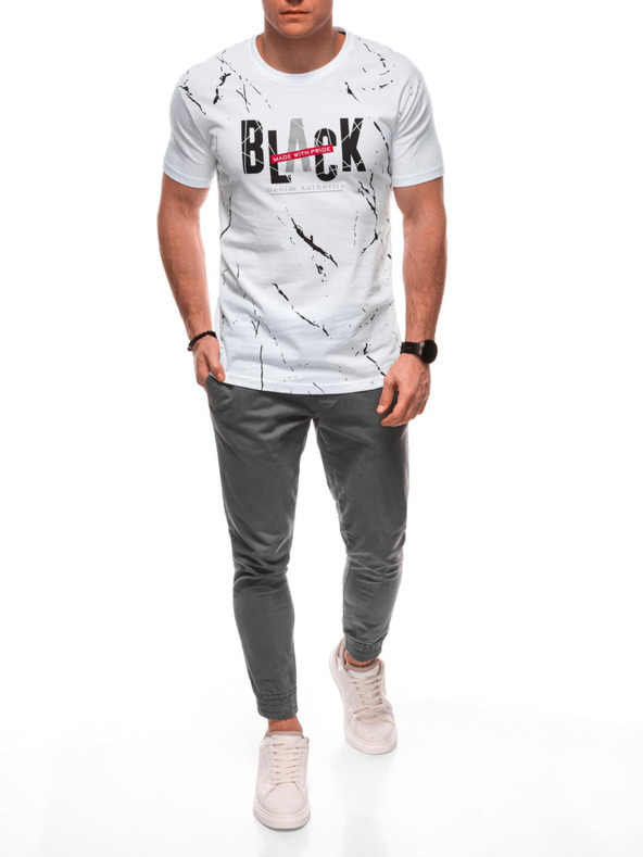 Edoti Moška majica s tiskom S2028 - bela OTHER