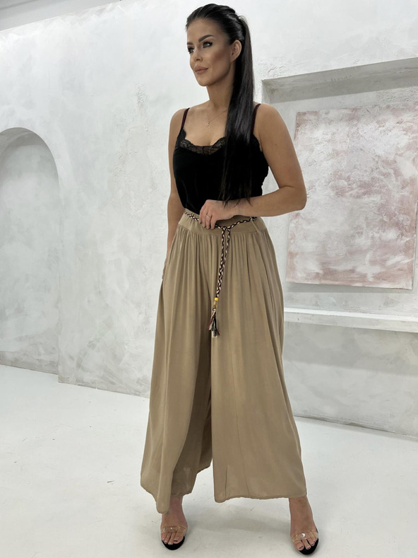 Edoti Ženske hlače culotte PLR269 - rjave EDOTI