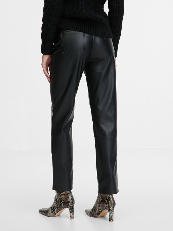 Orsay Rjave ženske hlače iz umetnega usnja ORSAY