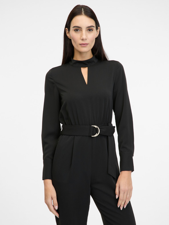 Orsay Črn ženski kombinezon z dolgimi rokavi ORSAY