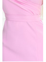numoco 479-10 NINA elegantne obleke z V-izrezom, rokavi in pasom - sladkorno rožnate