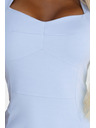 numoco 318-8 Elegantne midi obleke z lepim izrezom - svetlo modre