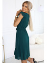 numoco 374-8 POLINA Nagubane obleke z izrezom in volani - zelene