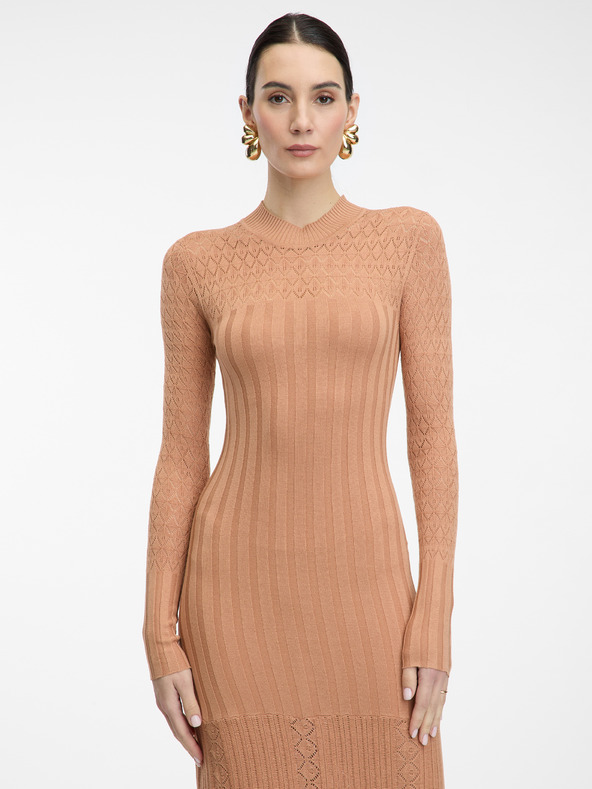 Orsay Svetlo rjava ženska maxi obleka ORSAY