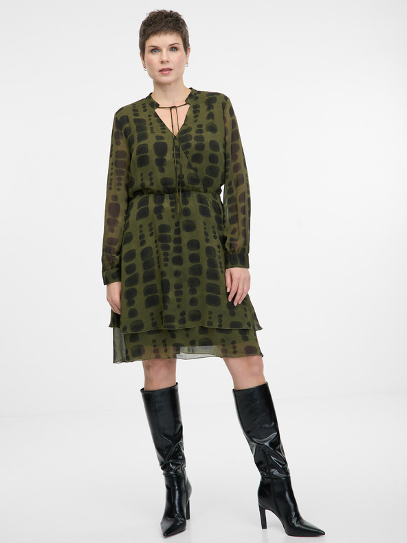 Orsay Zelena ženska obleka do kolen ORSAY