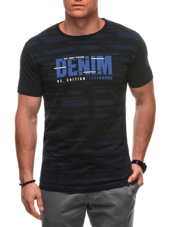 Edoti Moška majica s tiskom 1982S - temno modra OTHER