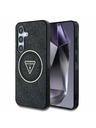 Guess IML 4G Glitter and Triangle Logo MagSafe Zadní Kryt pro Samsung Galaxy S25 Black Ovitek za telefon