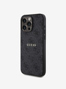 Guess PU Leather 4G Colored Ring MagSafe Zadní Kryt pro iPhone 15 Pro Black Ovitek za telefon