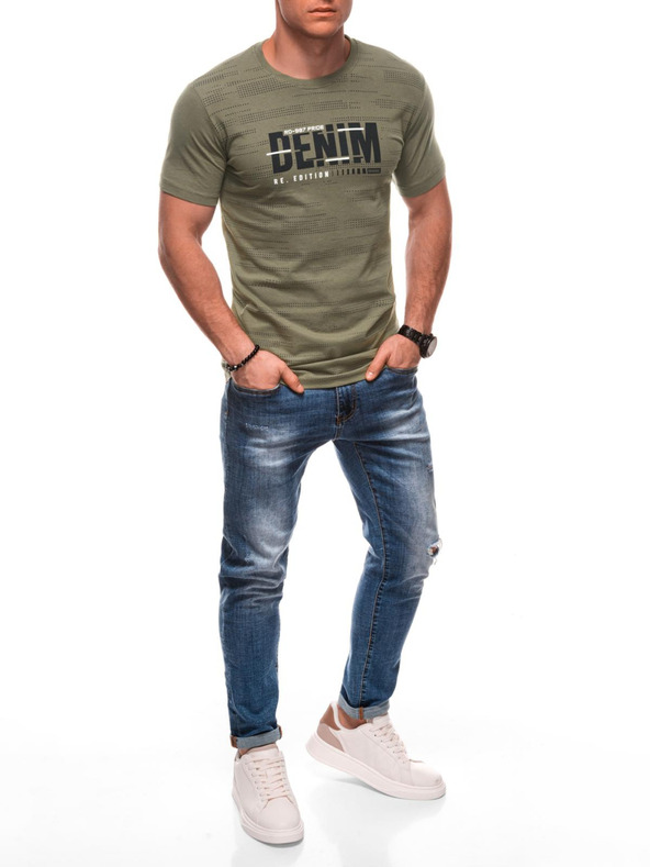 Edoti Moška majica s tiskom 1982S - temno modra OTHER