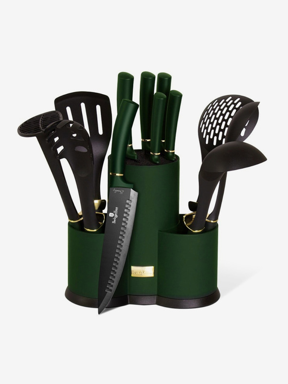 Berlingerhaus Komplet nožev in kuhinjskega orodja v stojalu 12 kosov Emerald Collection BERLINGERHAUS