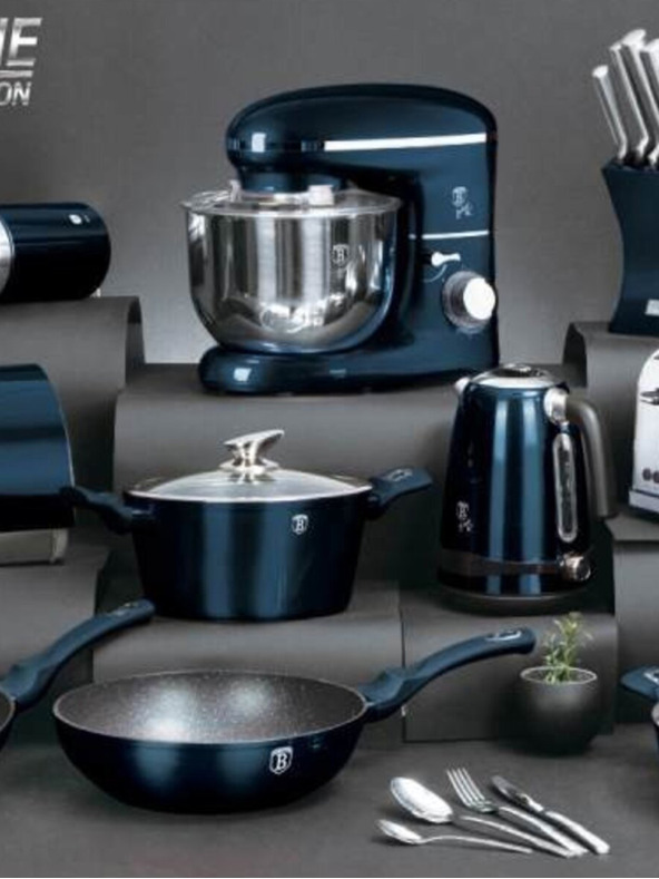 Berlingerhaus Komplet nožev in kuhinjskega orodja v stojalu 12 kosov Aquamarine Metallic Line BERLINGERHAUS