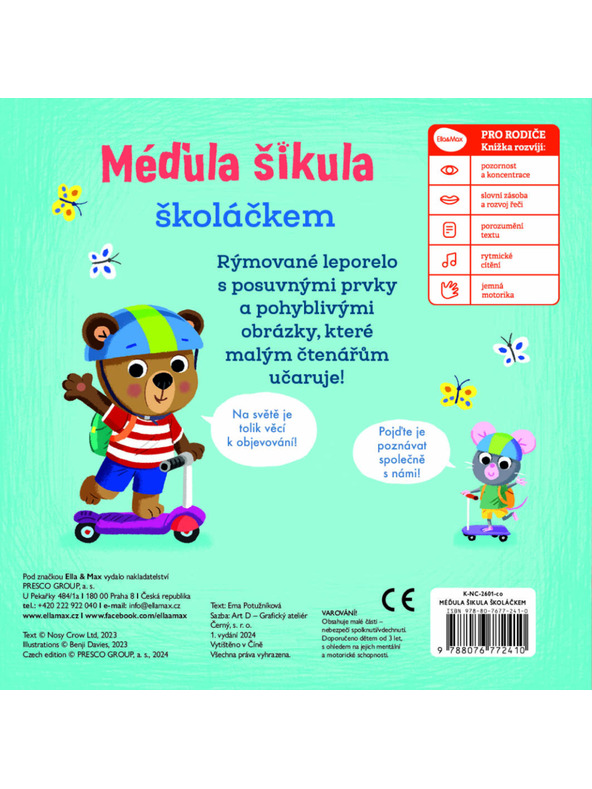 BAAGL  MEDVEDEK ŠIKULA ŠOLARČEK – Slike z gibljivimi elementi