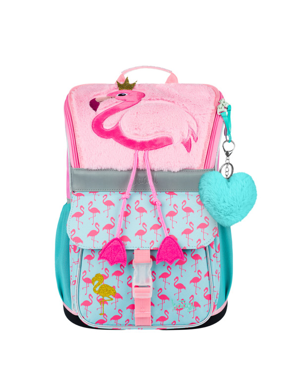 BAAGL  BAAGL 5 SET Zippy Plameňák: šolska torba, peresnica, vrečka, mapa, škatla