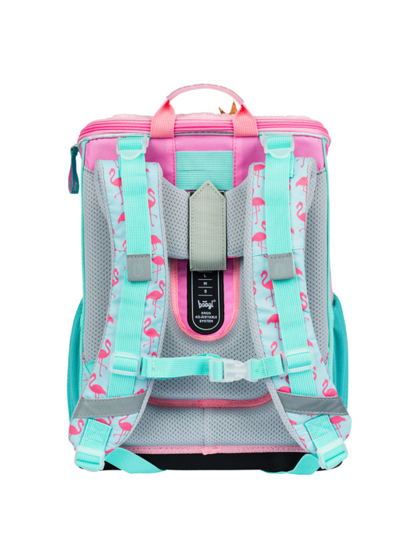 BAAGL  BAAGL 5 SET Zippy Plameňák: šolska torba, peresnica, vrečka, mapa, škatla