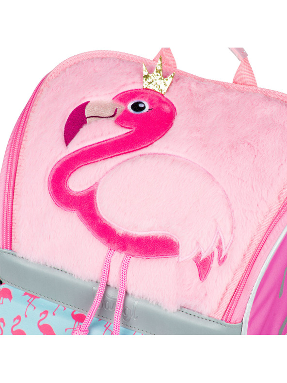 BAAGL  BAAGL 5 SET Zippy Plameňák: šolska torba, peresnica, vrečka, mapa, škatla