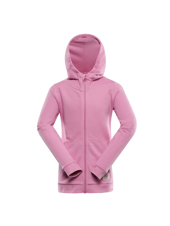 ALPINE PRO Otroška bombažna jopica s kapuco ALPINE PRO LOKKO cyclamen