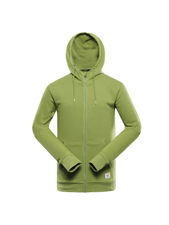 ALPINE PRO Moška bombažna jopa s kapuco ALPINE PRO LOKK zelena želva