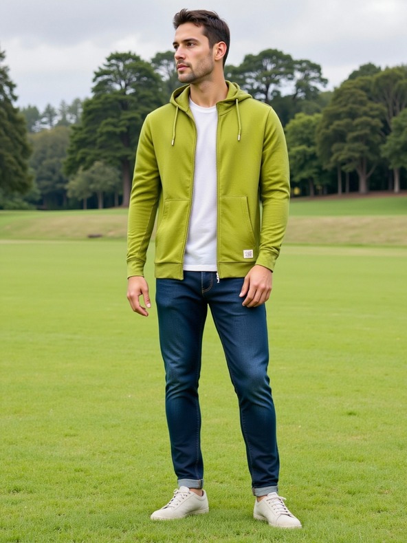 ALPINE PRO Moška bombažna jopa s kapuco ALPINE PRO LOKK zelena želva