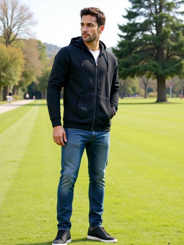 ALPINE PRO Moška bombažna jopa s kapuco ALPINE PRO LOKK črna